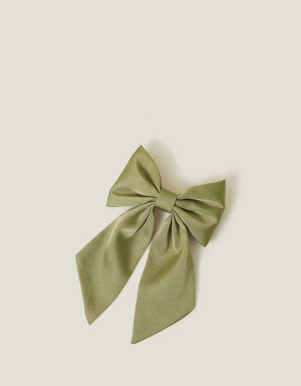 Satin Bow Hair Clip, , large