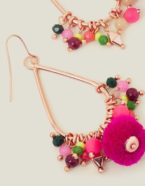 Teardrop Pom-Pom Earrings, , large