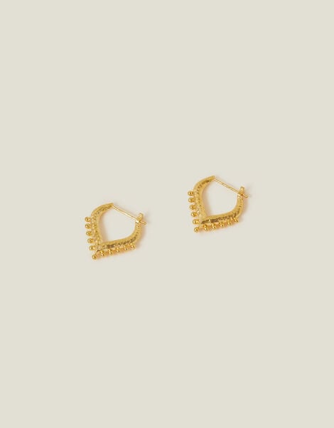 14ct Gold-Plated Bobble V Hoops, , large