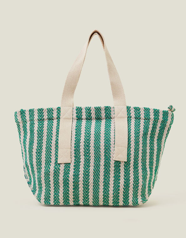 Stripe Woven Shoulder Bag, , large