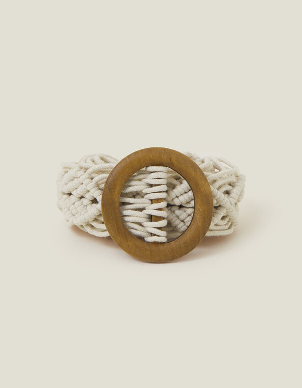 Macrame Belt, Cream (CREAM), large