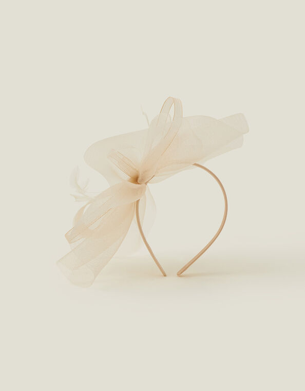 Mia Mini Crin Fascinator, Natural (CHAMPAGNE), large