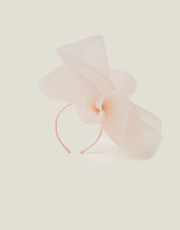 Pleated Fascinator, Pink (PALE PINK), large