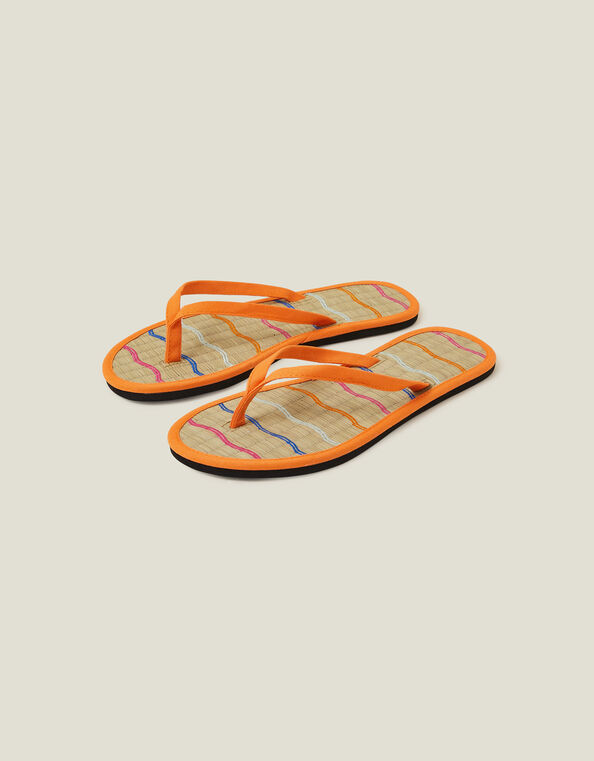 Wavy Seagrass Flip Flips, Orange (ORANGE), large