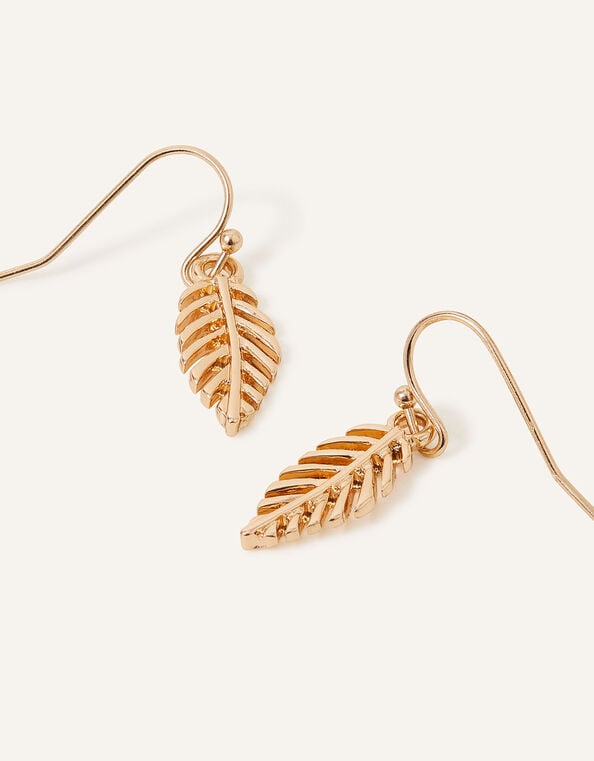 Leaf Short Drop Earrings, , large