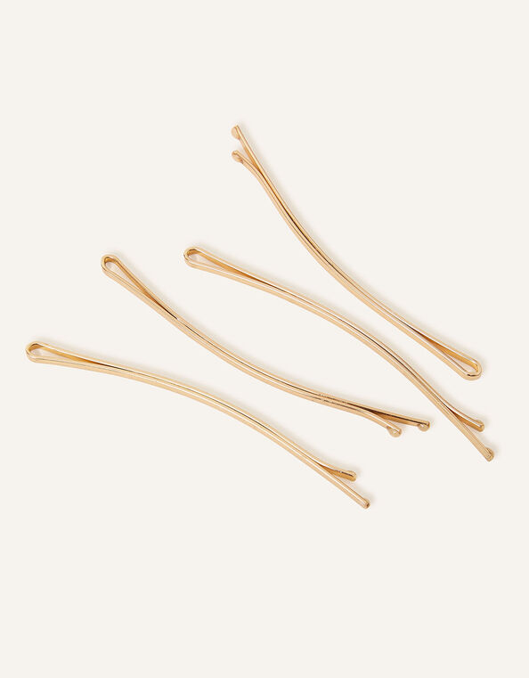 Metal Curved Hair Slides 4 Pack, , large