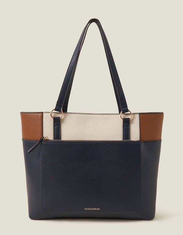 Colour Block Tote Bag, , large