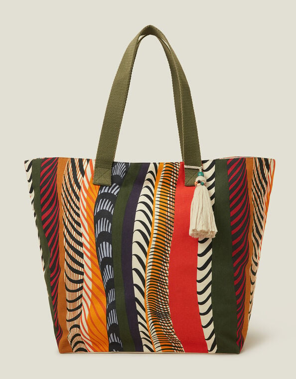 Stripe Beach Tote Bag, , large