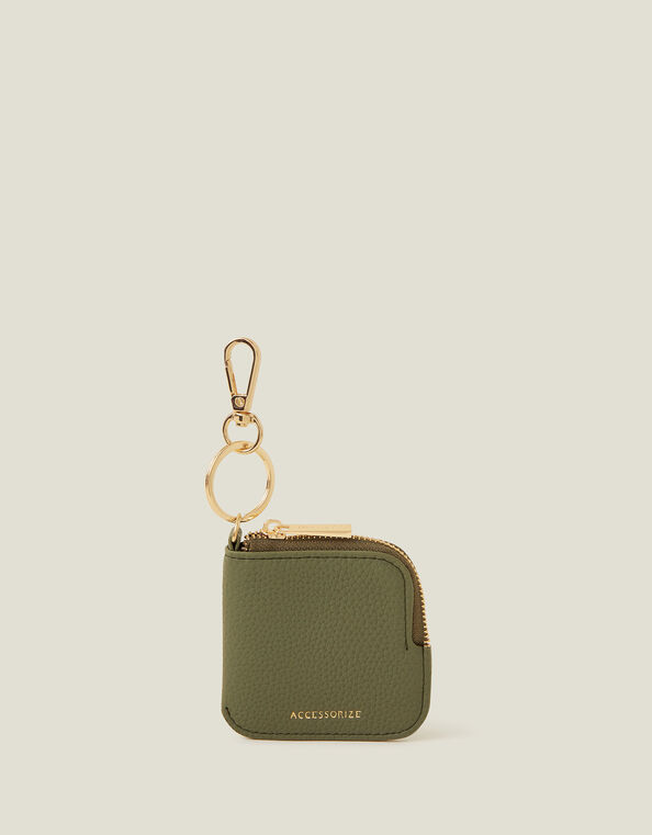 Keyring Coin Purse, Green (KHAKI), large