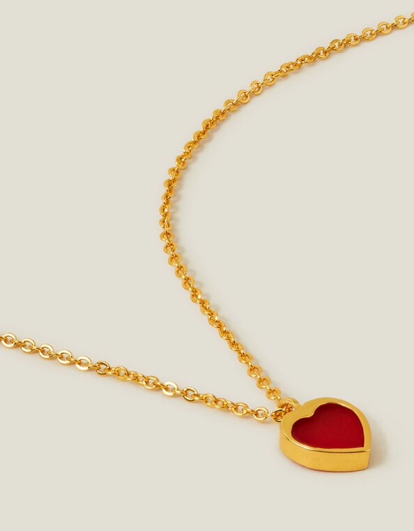 14ct Gold-Plated Heart Pendant Necklace, , large