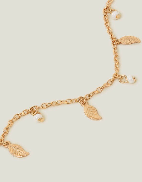 Leaf and Pearl Station Anklet, , large