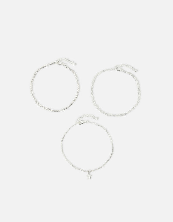 Star Chain Anklet Set of Three, , large