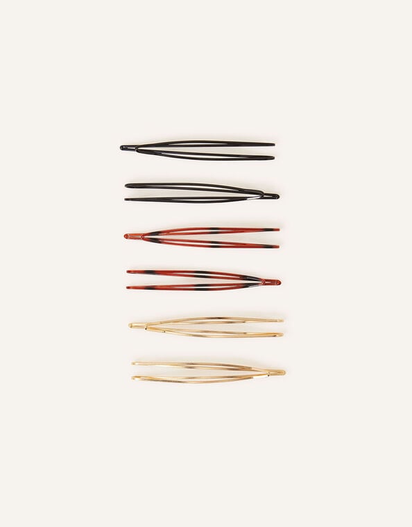 Zig-Zag Hair Slides 6 Pack, , large