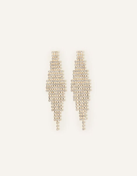 Crystal Waterfall Statement Earrings, , large