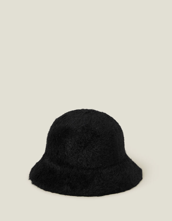 Fluffy Bucket Hat, Black (BLACK), large